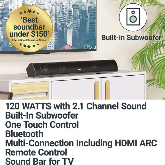 Majority Teton Sound Bar for TV | 120W Powerful Stereo 2.1 Channel Sound - Picture 4 of 7